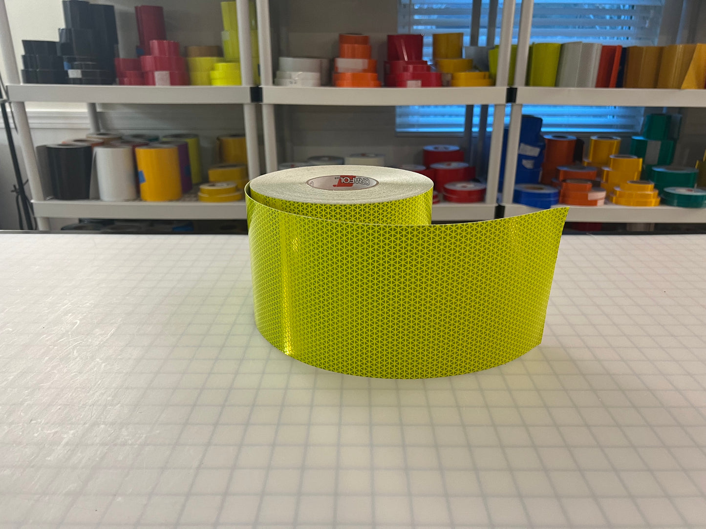 6" Inch Oralite V98 Fluorescent Lime Prismatic Reflective Tape