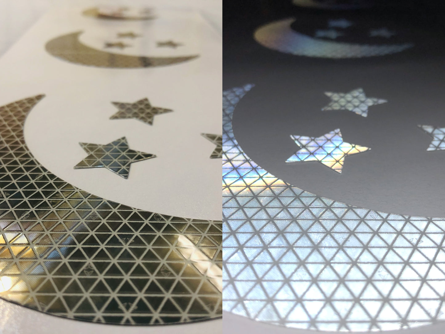 Reflective Prismatic "Moon & Stars" Sticker Oralite V98