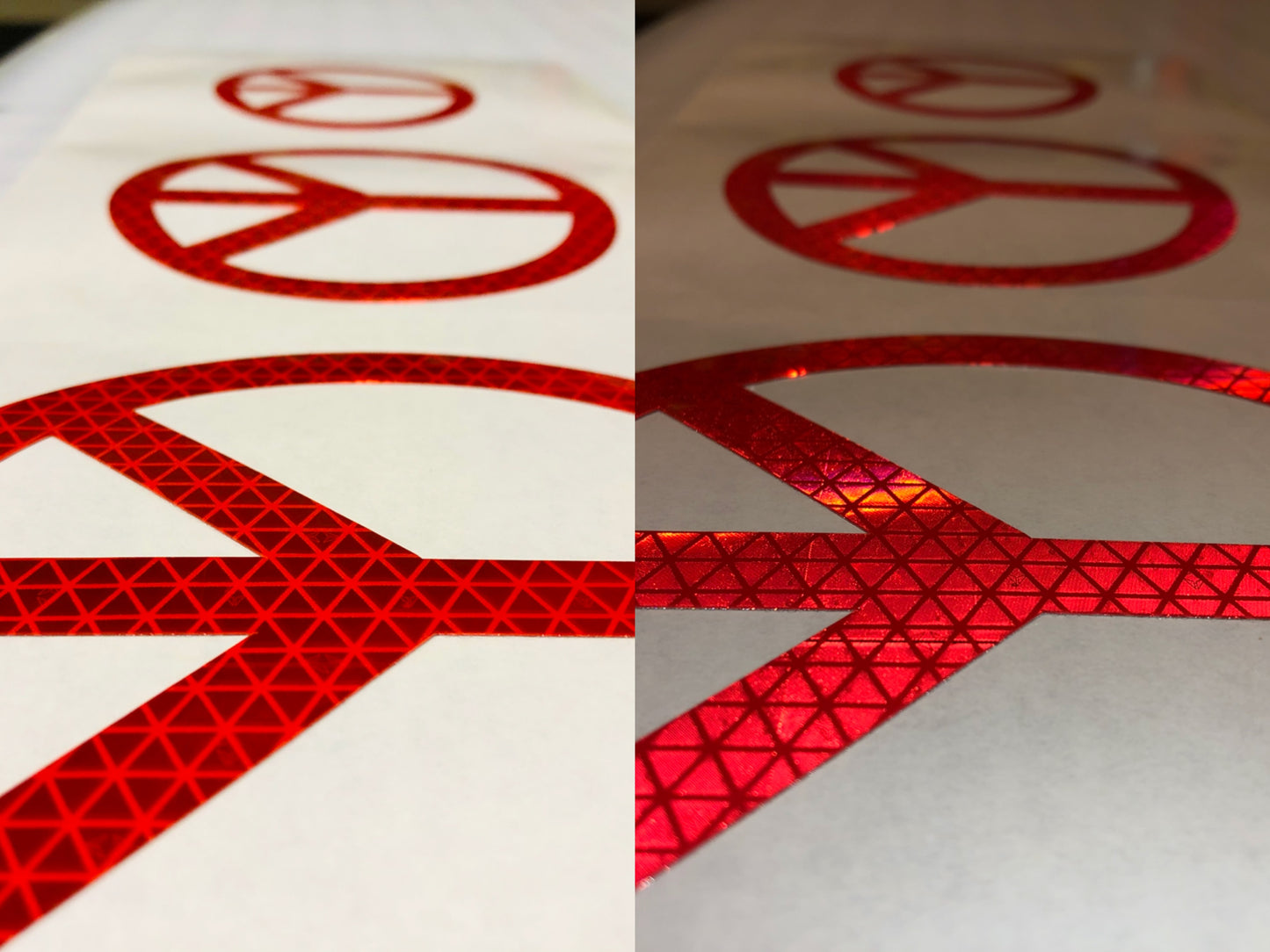 Reflective Prismatic "Peace Sign" Sticker Oralite V98 - Reflective Pro