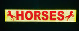 "HORSES" + Rearing Horse 6"x36" Reflective Word Panel (Multiple Colors) - Reflective Pro