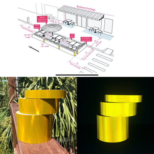 New York City Outdoor Dining Reflective Tape Regulation