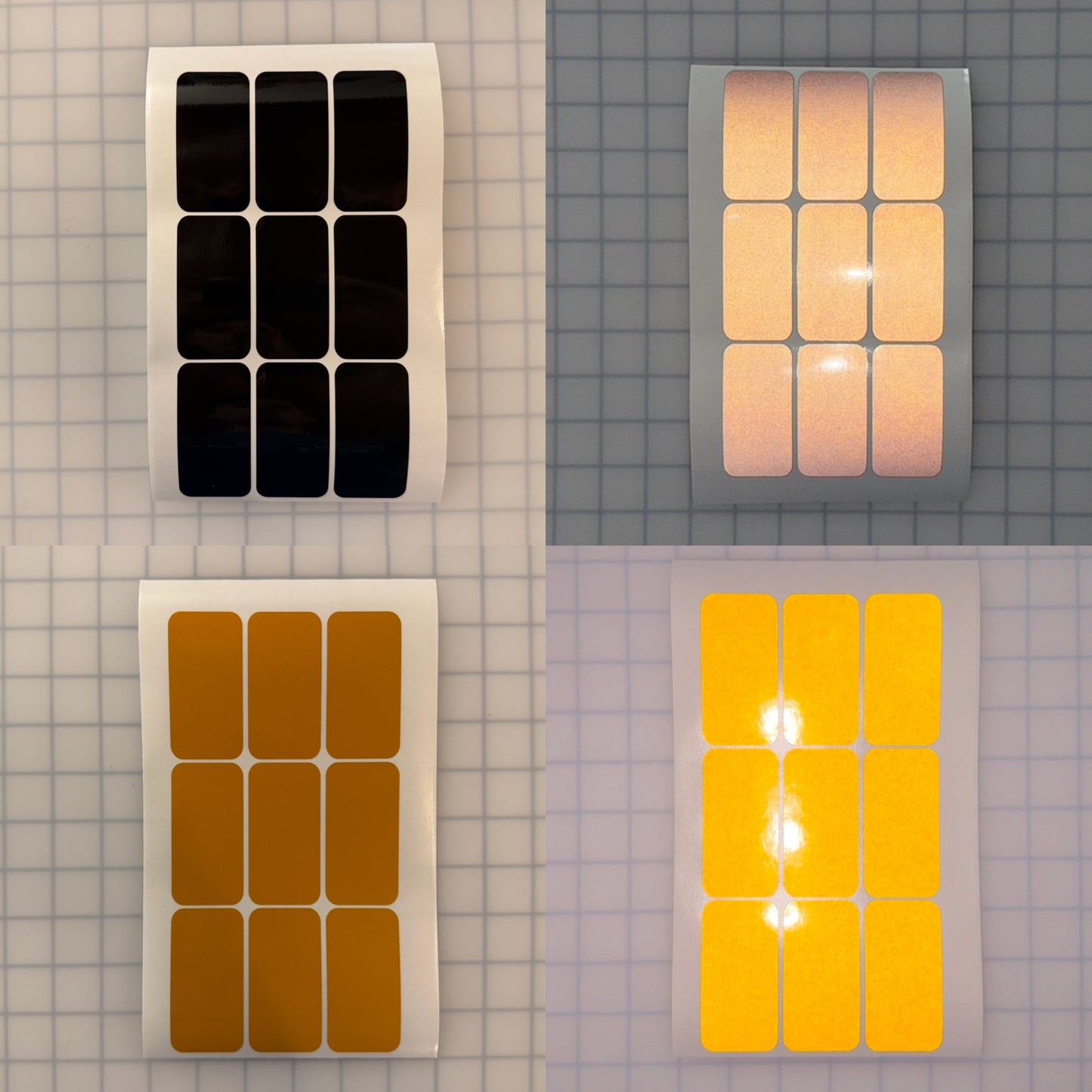 9 Reflective 1.5" x 3" ELG Rectangles