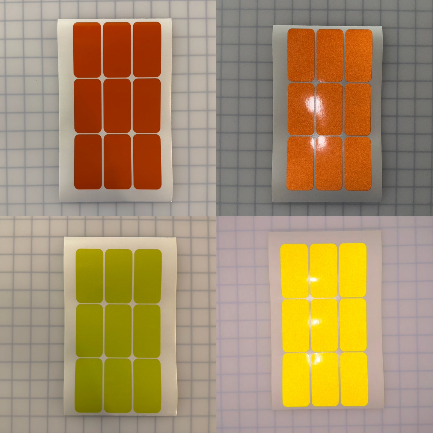 9 Reflective 1.5" x 3" ELG Rectangles