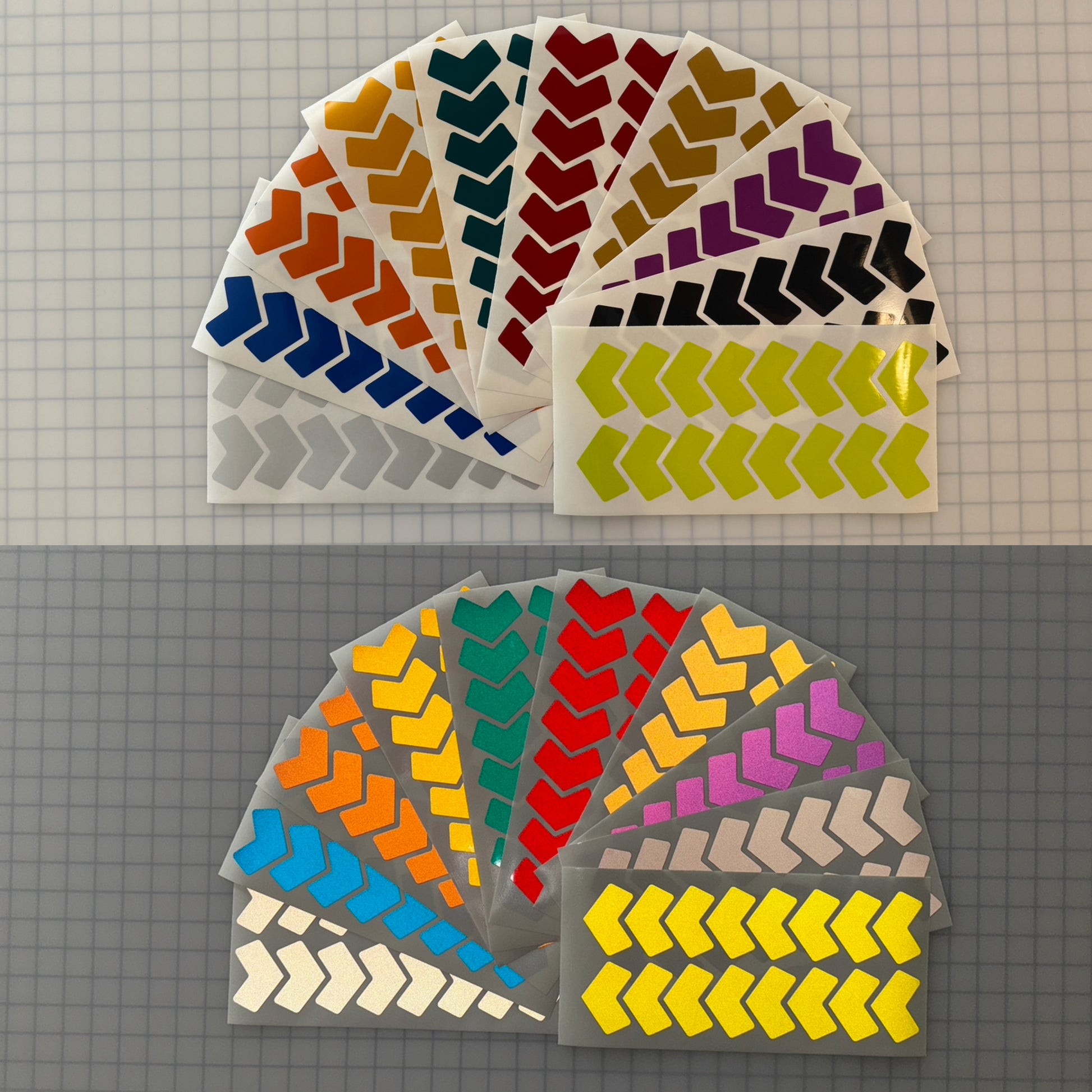 16 Reflective 2.5" x 1.7" ELG Chevrons - Reflective Pro
