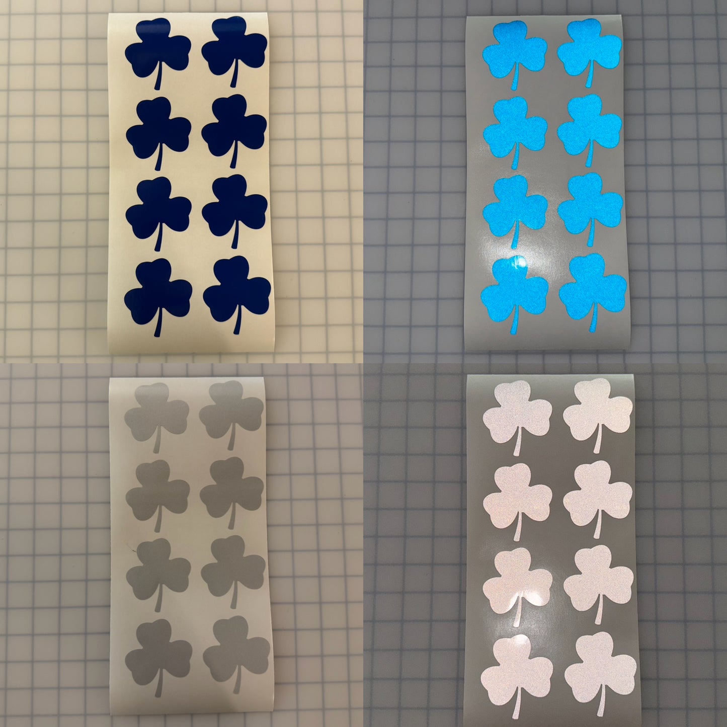 8 Reflective 2.5" ELG Lucky Clover Flowers