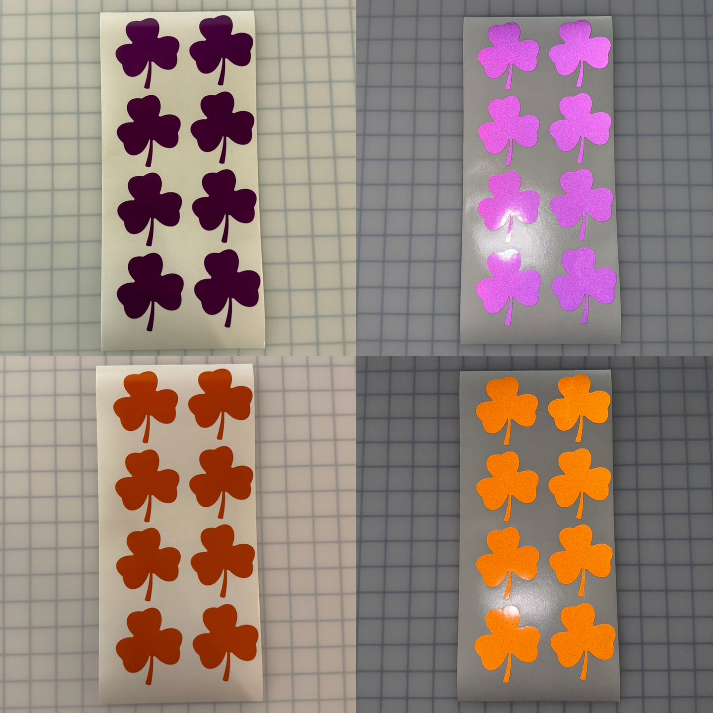 8 Reflective 2.5" ELG Lucky Clover Flowers