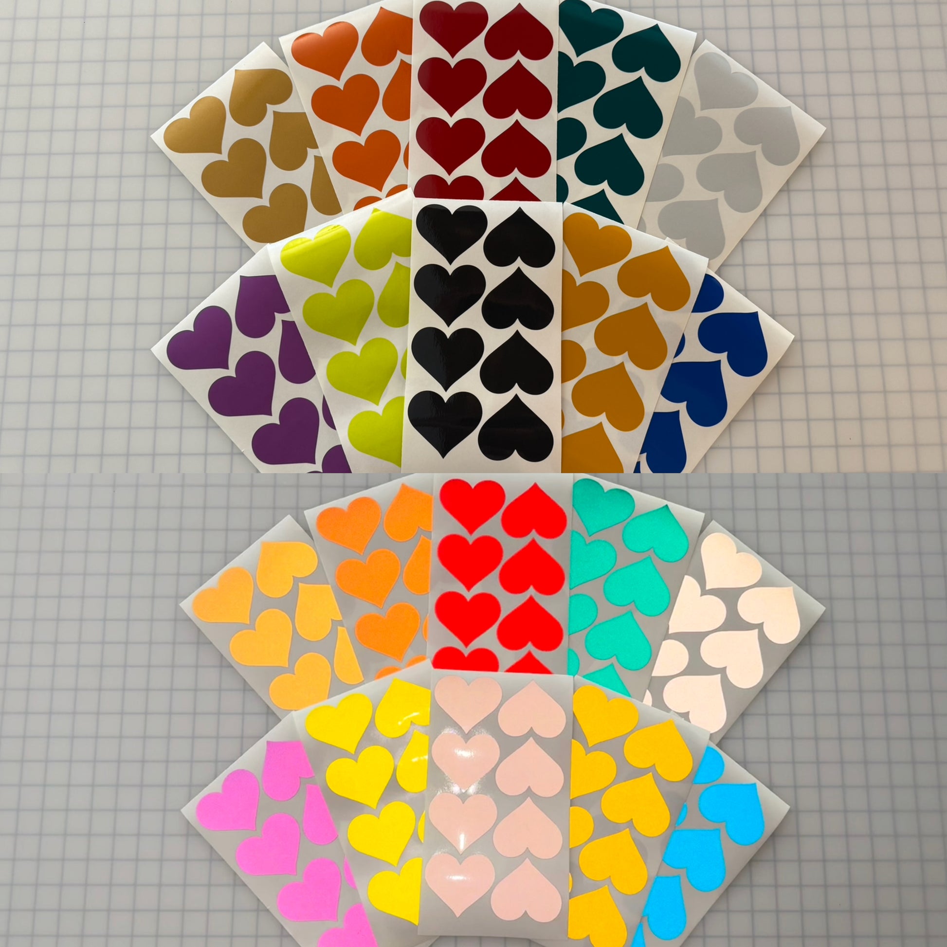 8 Reflective 2.5" x 2.85" ELG Hearts - Reflective Pro