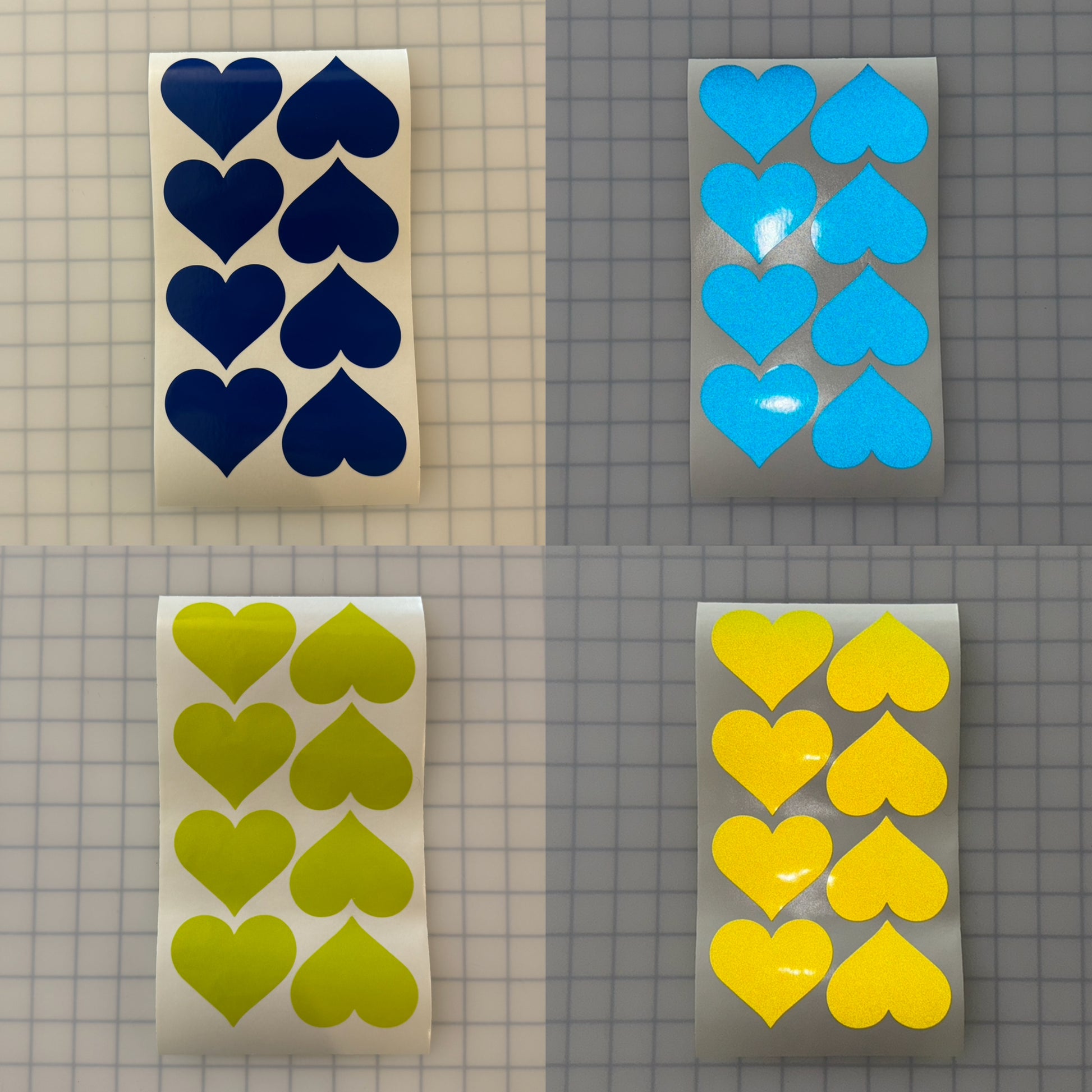 8 Reflective 2.5" x 2.85" ELG Hearts - Reflective Pro
