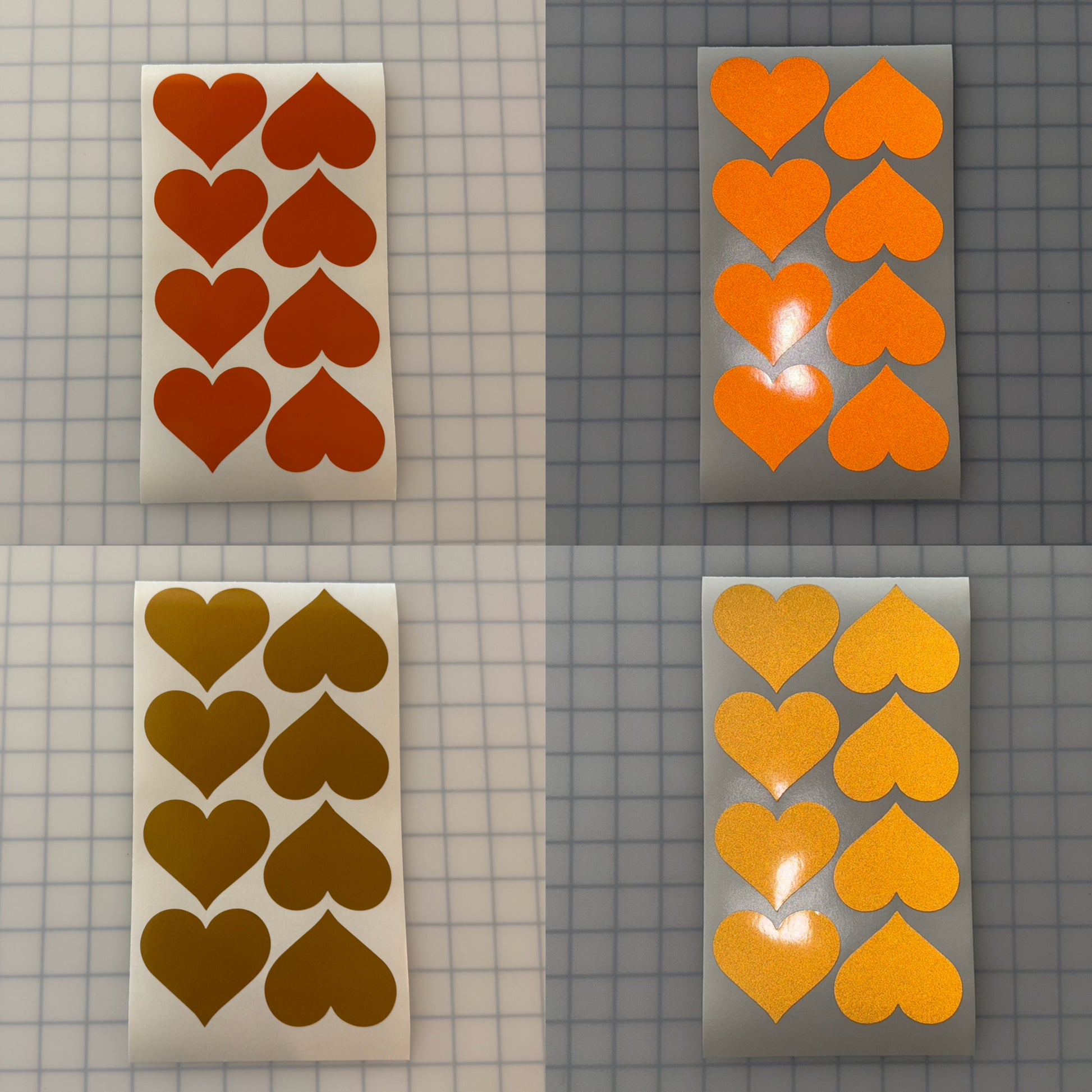 8 Reflective 2.5" x 2.85" ELG Hearts - Reflective Pro