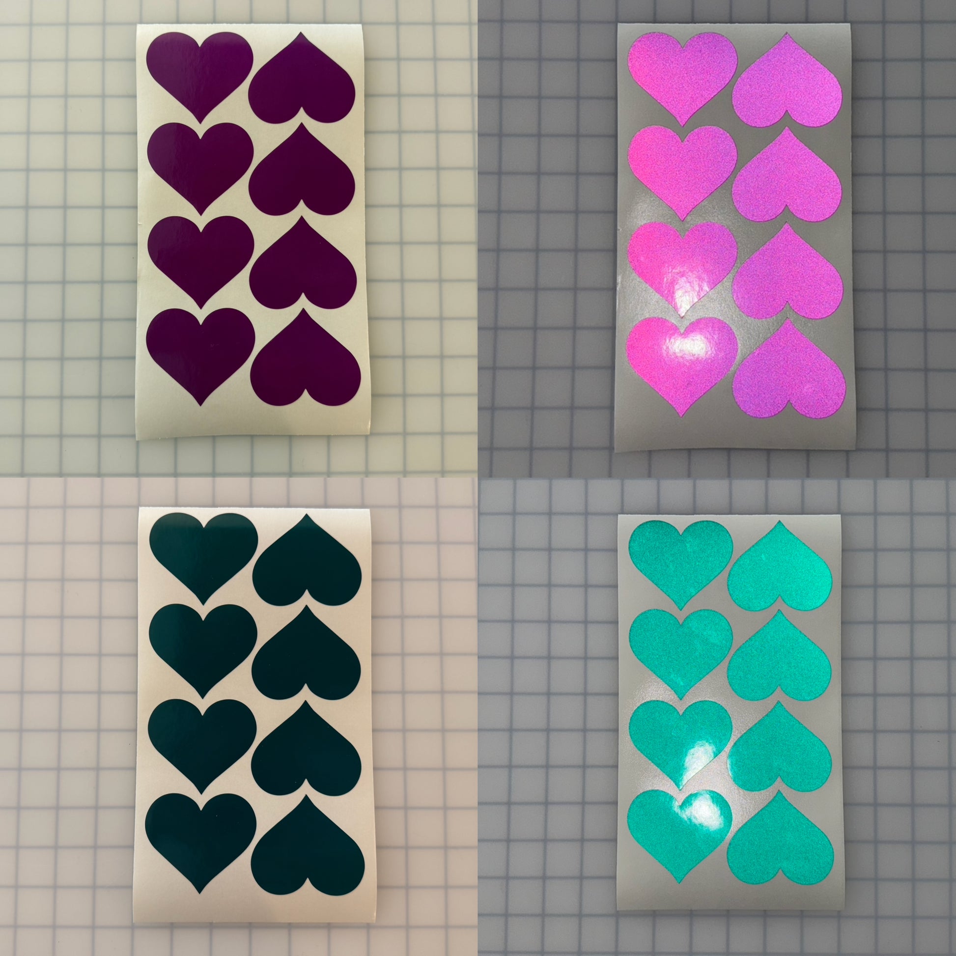 8 Reflective 2.5" x 2.85" ELG Hearts - Reflective Pro