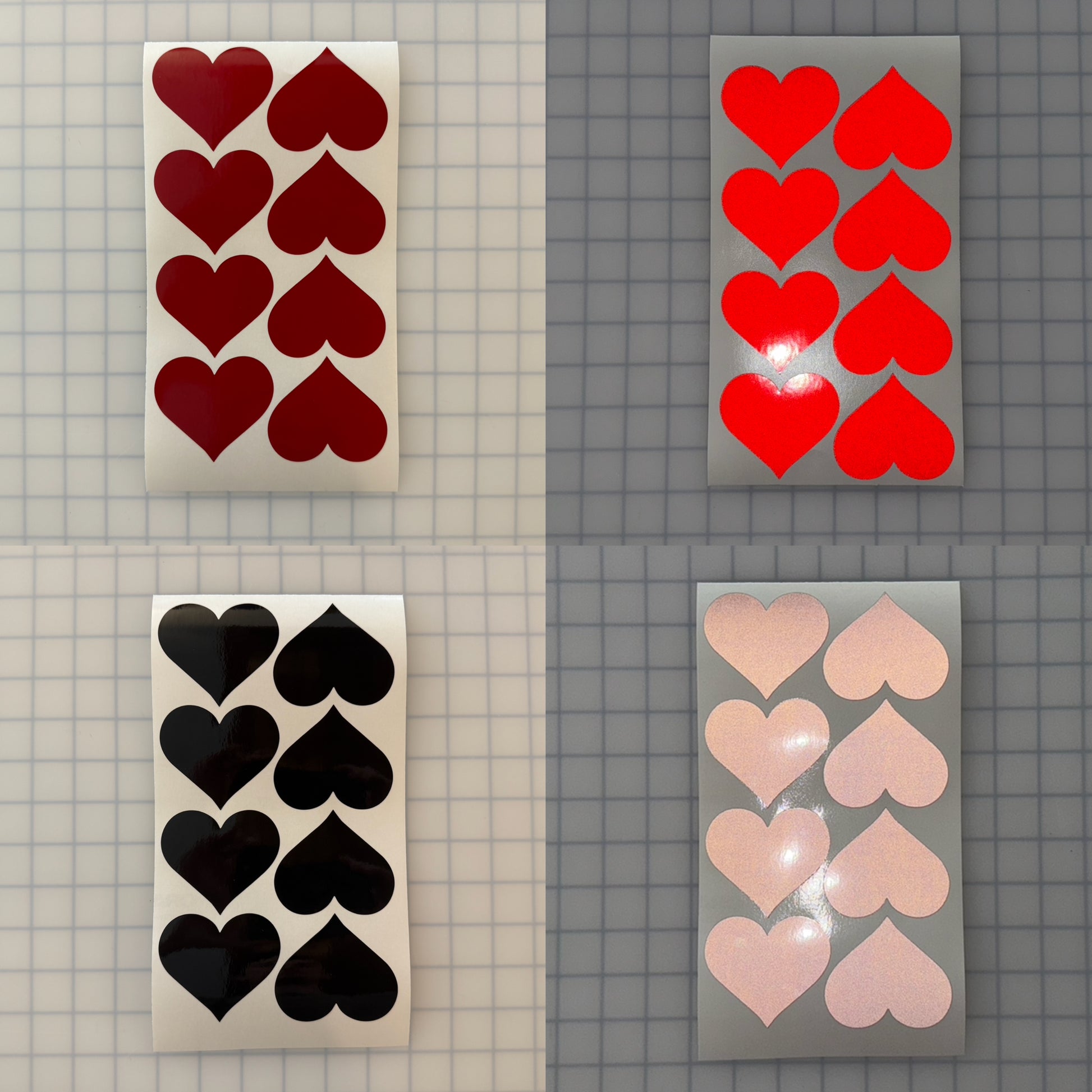 8 Reflective 2.5" x 2.85" ELG Hearts - Reflective Pro