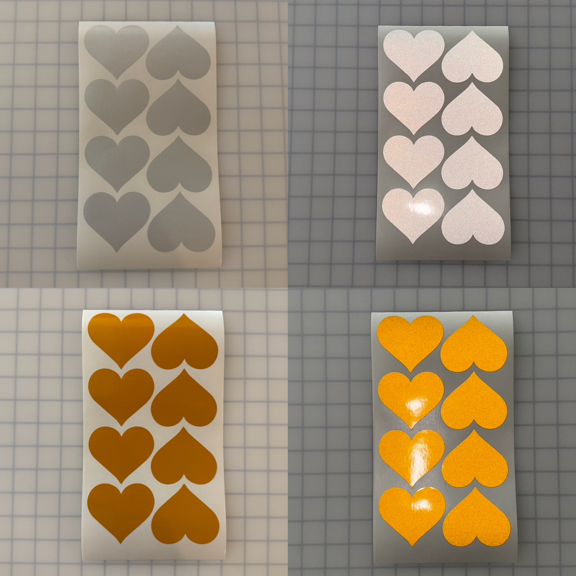 8 Reflective 2.5" x 2.85" ELG Hearts - Reflective Pro