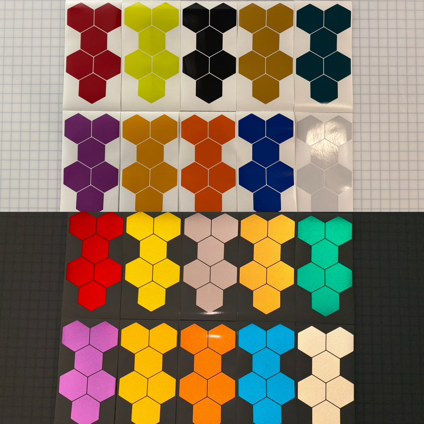 6 Reflective 2.85" x 3.27" ELG Hexagons