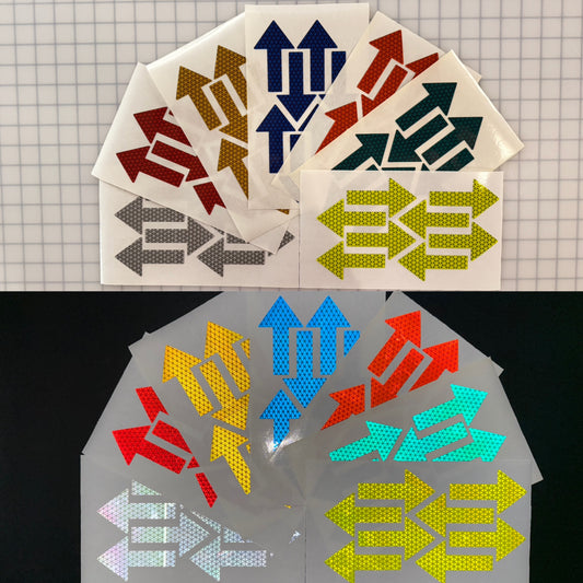 8 Reflective 2" x 3.4" V98 Prismatic Arrows