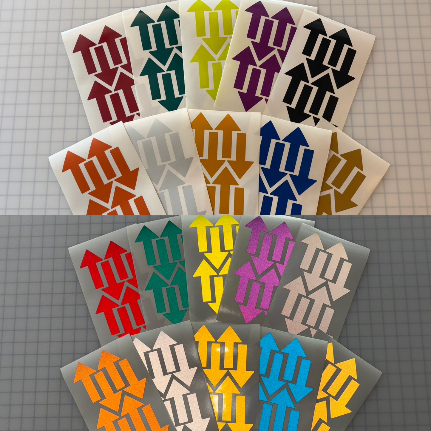 8 Reflective 2" x 3.4" ELG Arrows