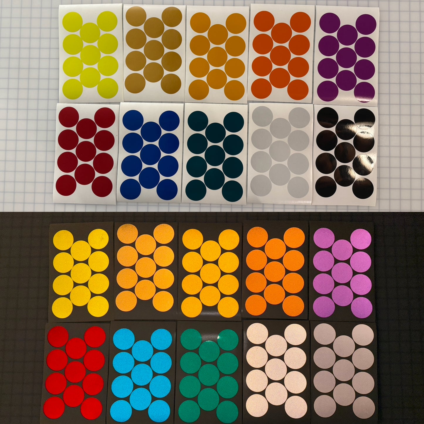 11 Reflective 2" ELG Dots (Circles) - Reflective Pro