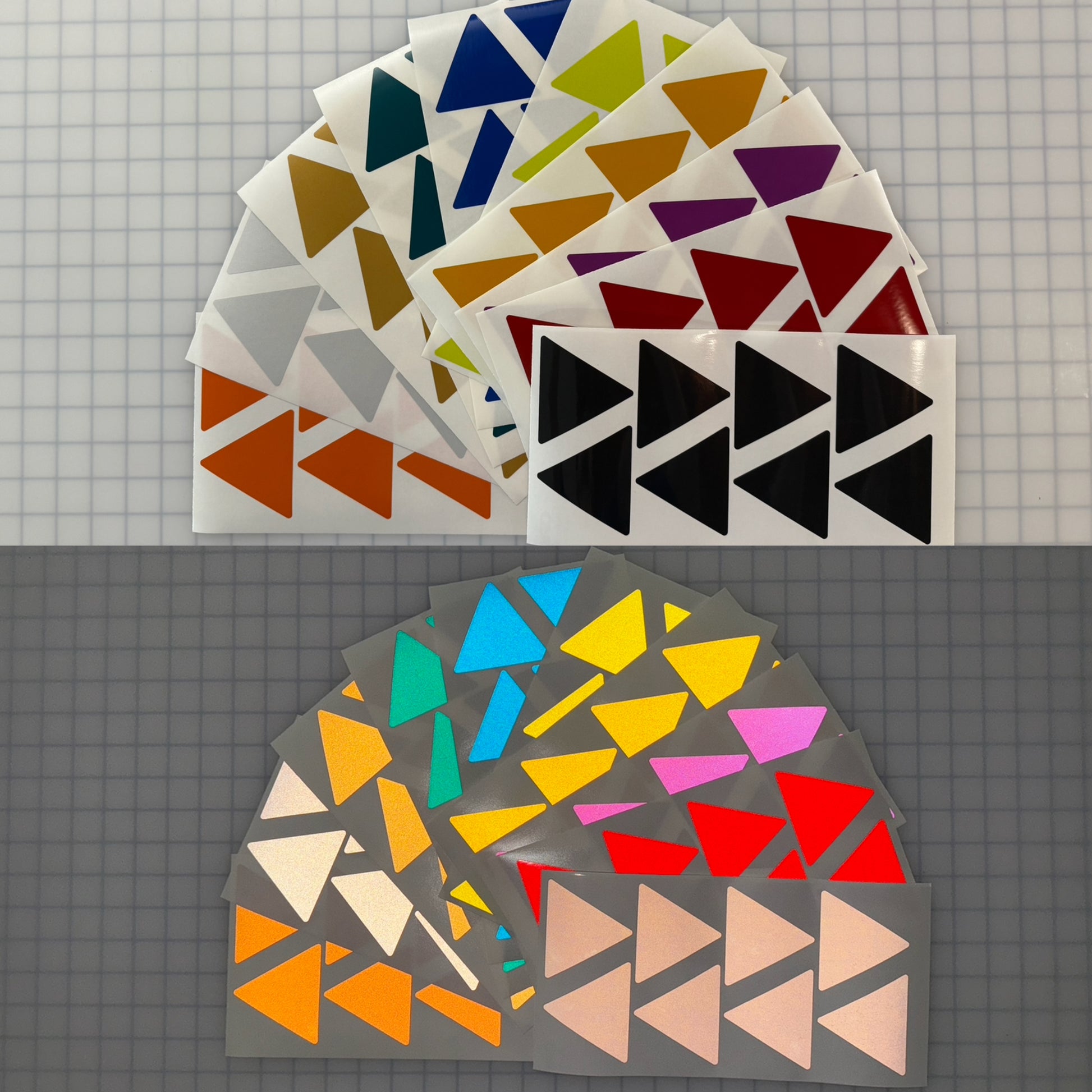 8 Reflective 3" x 2.65" ELG Triangles - Reflective Pro