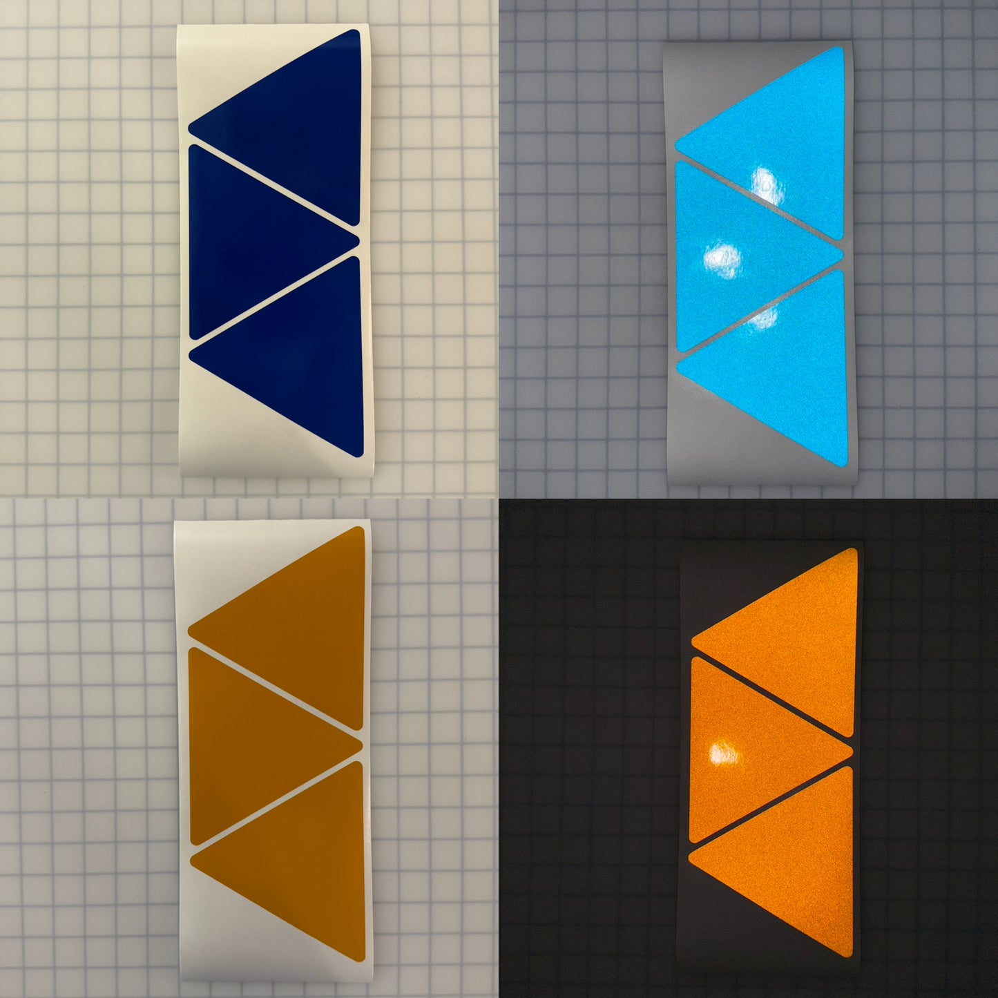 3 Reflective 5.5" x 6.3" ELG Triangles - Reflective Pro
