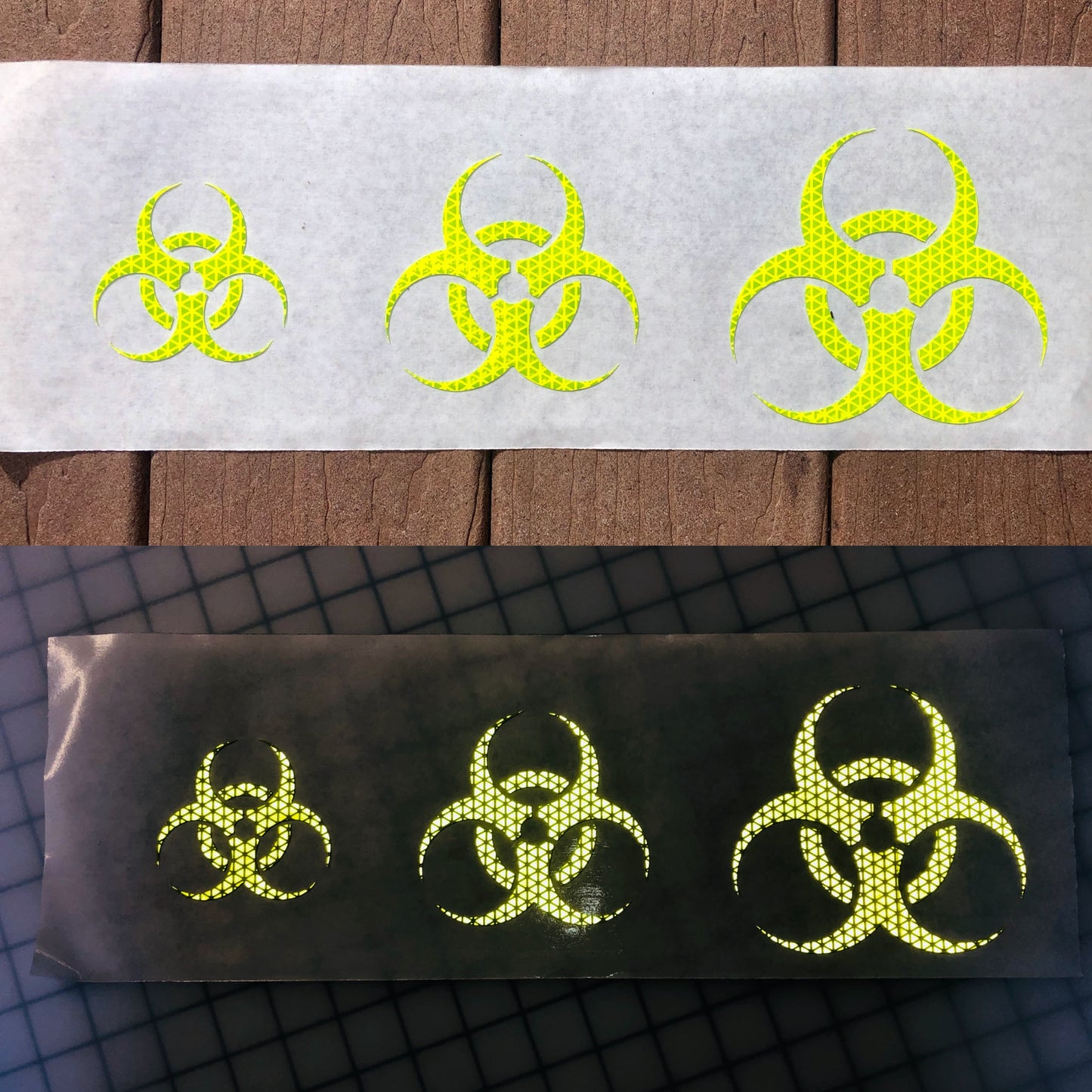 Reflective Prismatic "Biohazard" Sticker Oralite V98 - Reflective Pro
