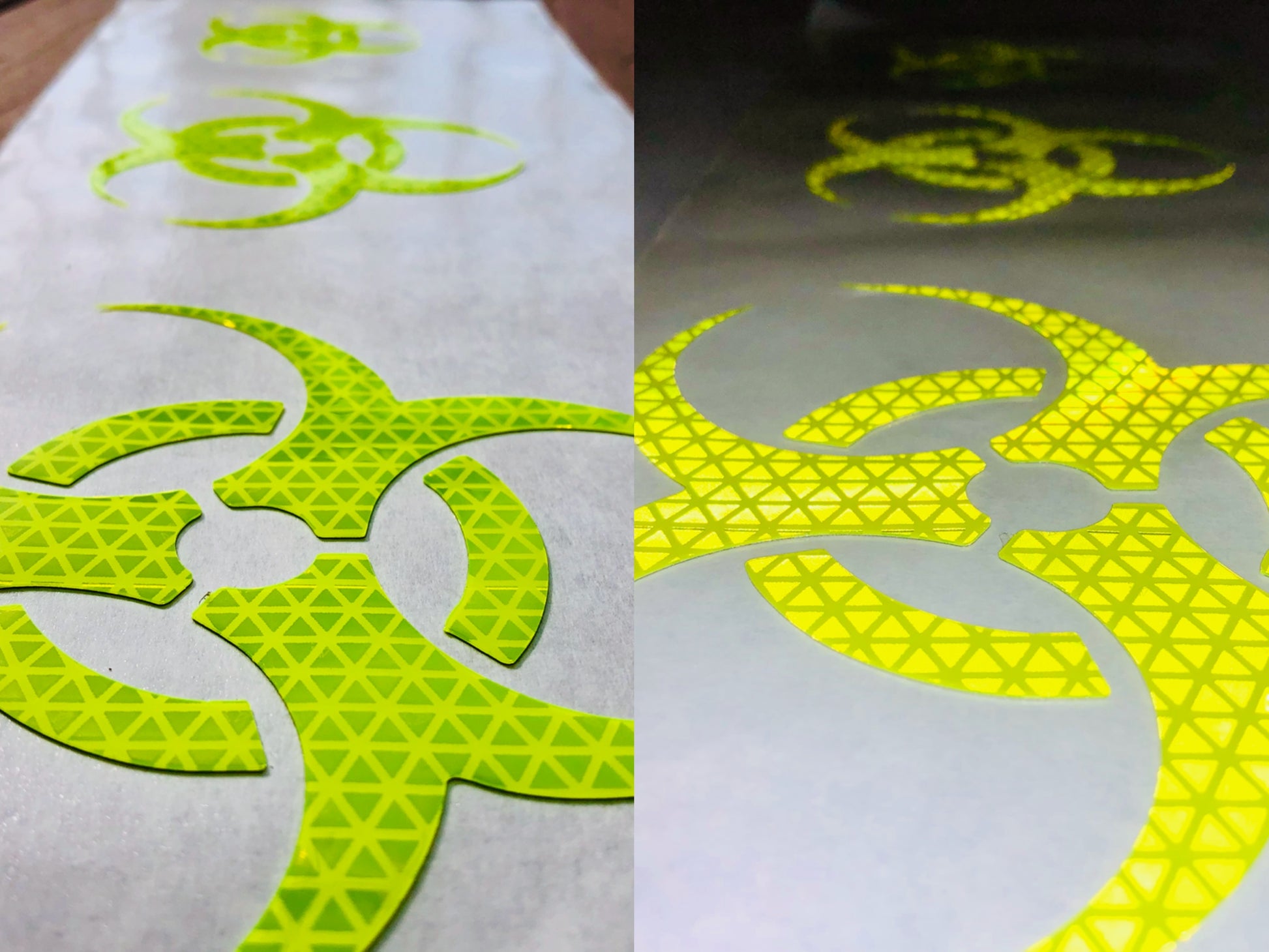 Reflective Prismatic "Biohazard" Sticker Oralite V98 - Reflective Pro