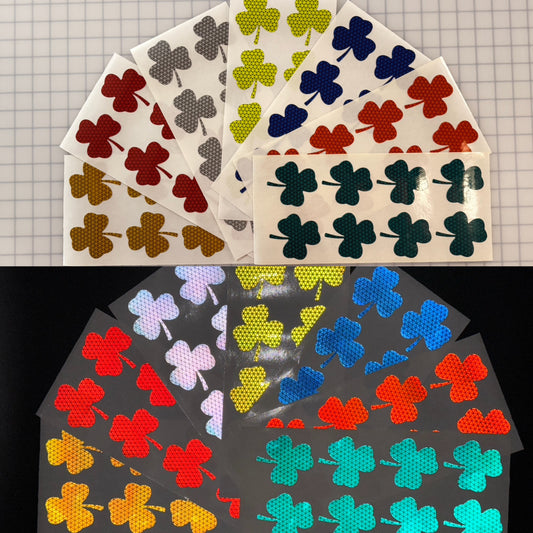 8 Reflective 2.5" V98 Prismatic Lucky Clover Flowers - Reflective Pro