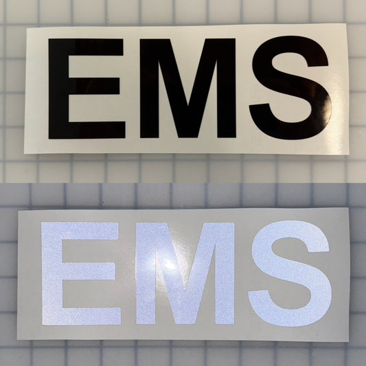 "EMS" 3"x9" Reflective Decal Bold