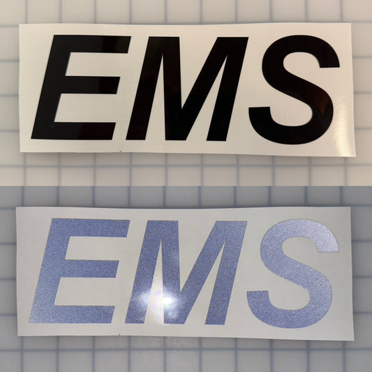 "EMS" 3"x9" Reflective Decal Italic - Reflective Pro