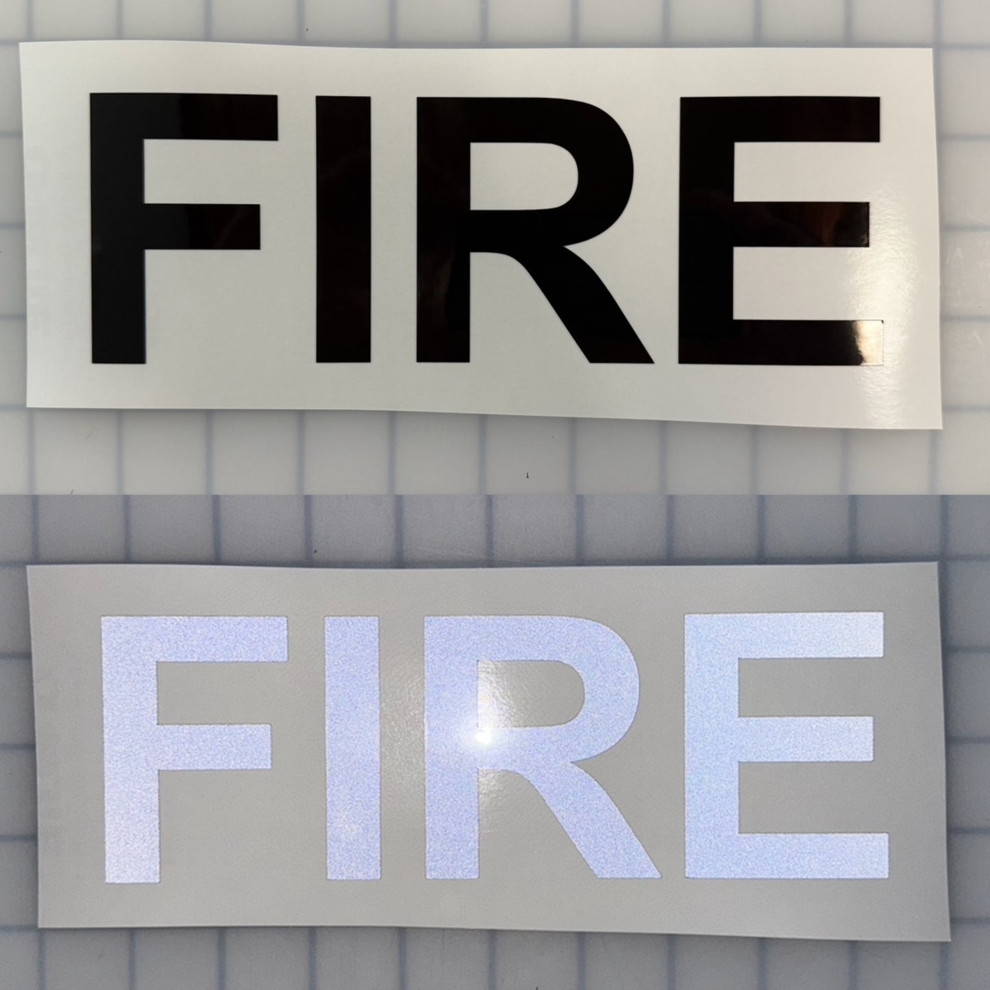 "FIRE" 3"x9" Reflective Decal Bold