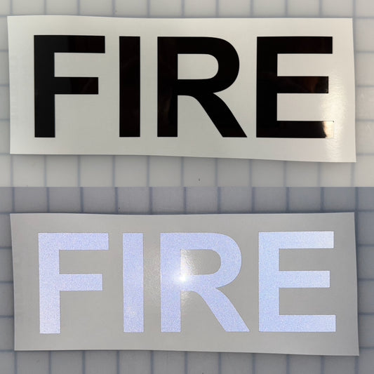 "FIRE" 3"x9" Reflective Decal Bold