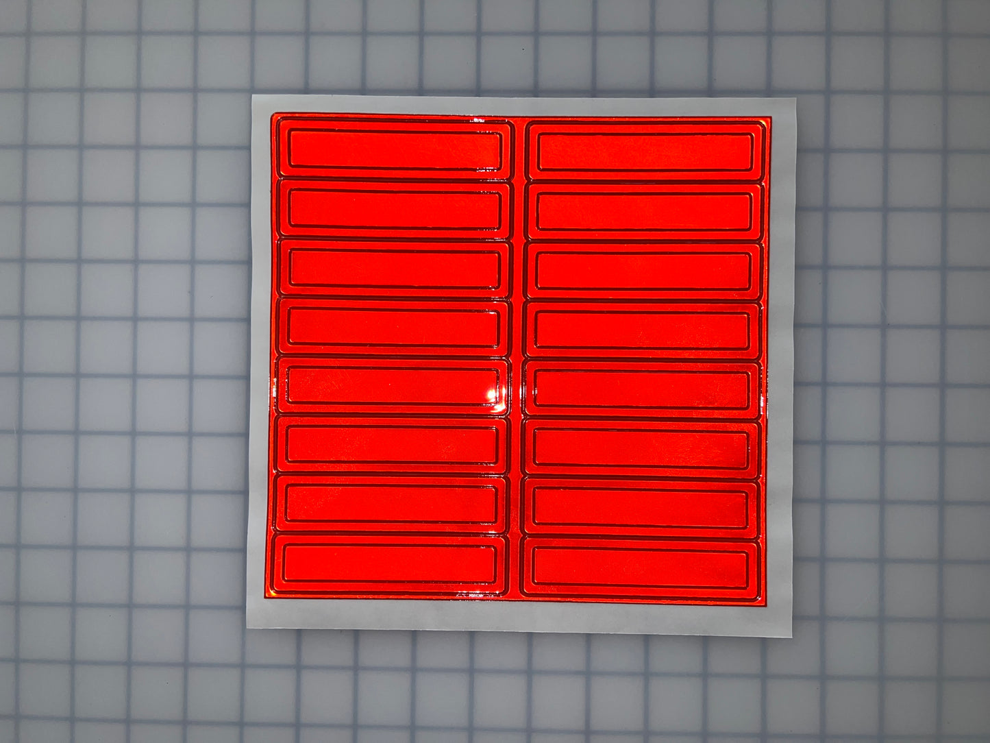 Oralite Reflective 1" x 4" Red Rectangles Hot Dots (16 Per Sheet) - Reflective Pro