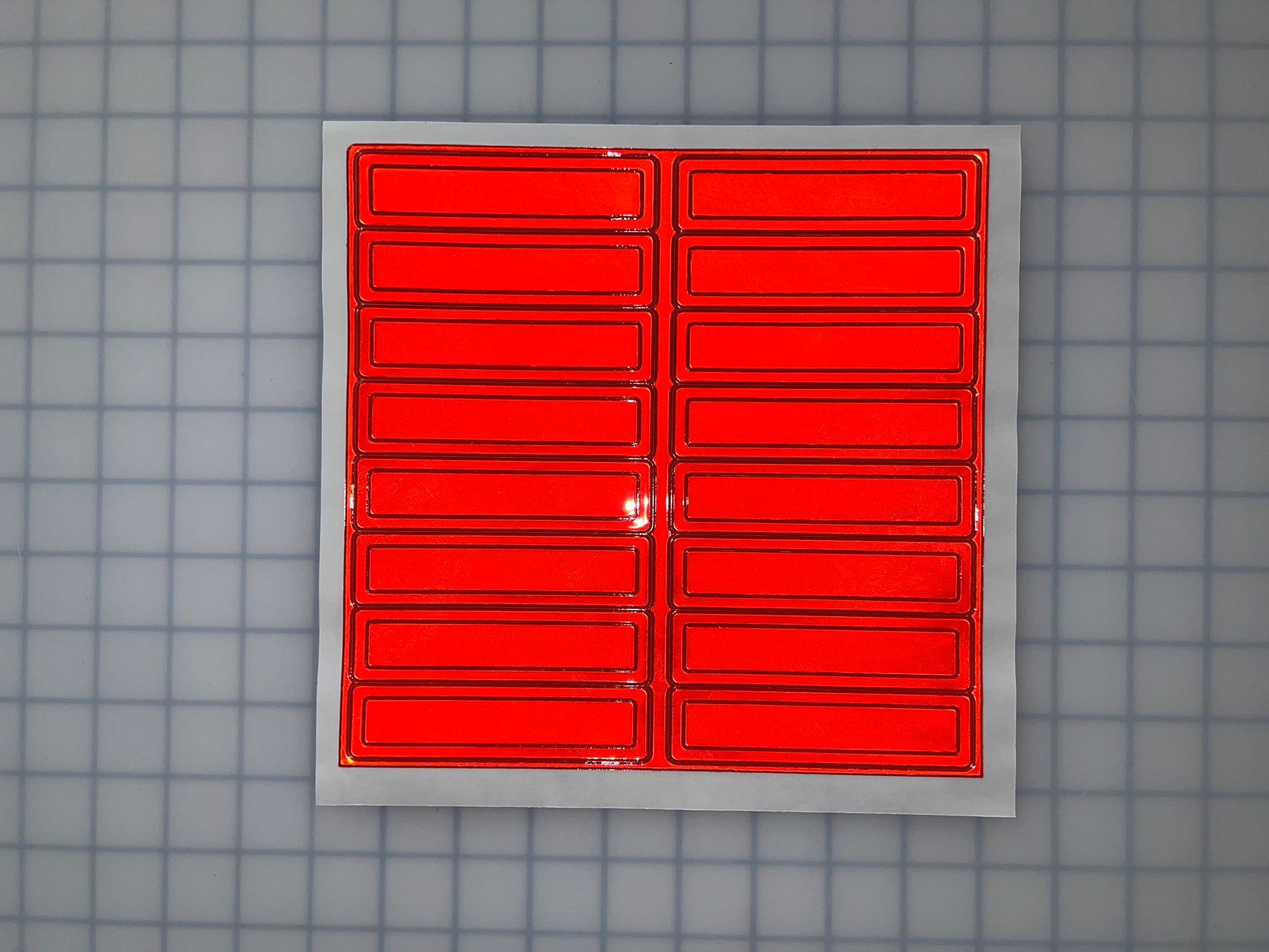 Oralite Reflective 1" x 4" Red Rectangles Hot Dots (16 Per Sheet) - Reflective Pro