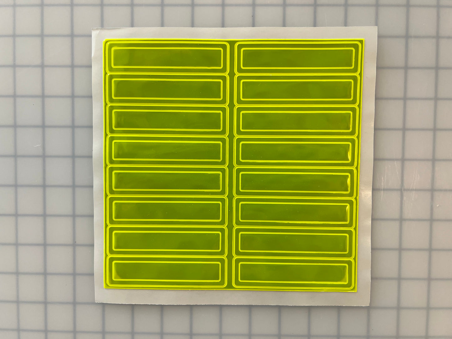Oralite Reflective 1" x 4" Fluorescent Lime Rectangles Hot Dots (16 Per Sheet) - Reflective Pro