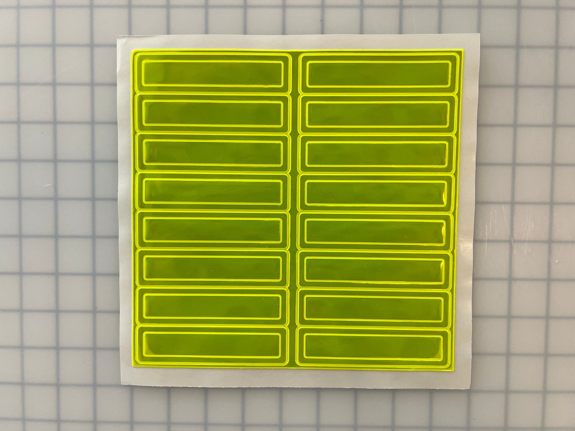 Oralite Reflective 1" x 4" Fluorescent Lime Rectangles Hot Dots (16 Per Sheet) - Reflective Pro
