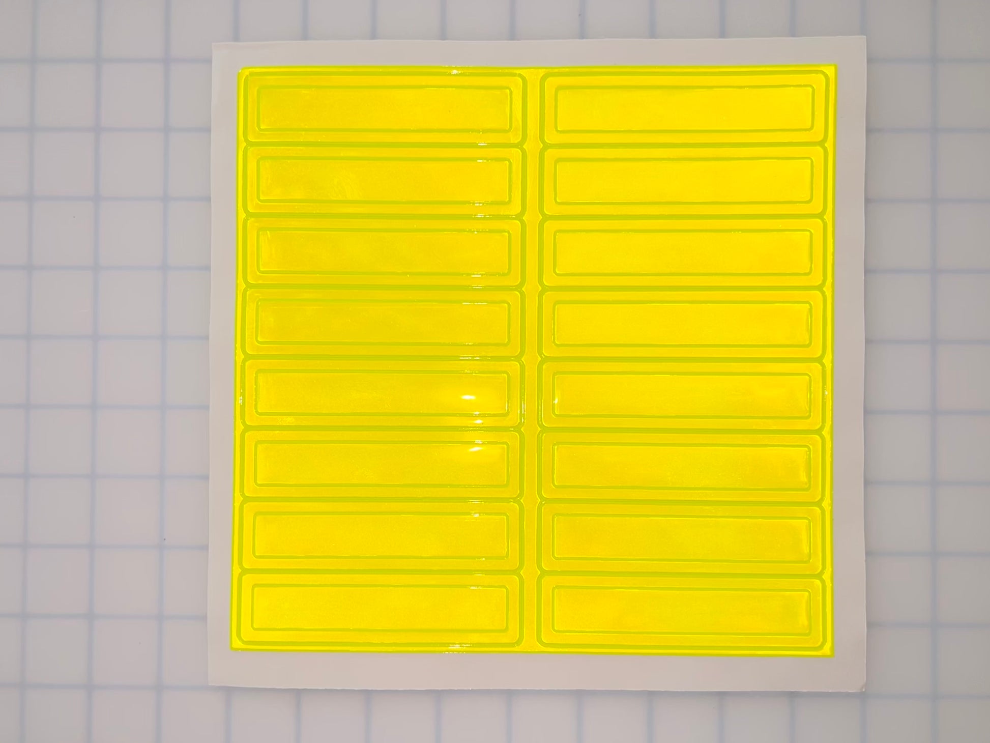 Oralite Reflective 1" x 4" Fluorescent Lime Rectangles Hot Dots (16 Per Sheet) - Reflective Pro