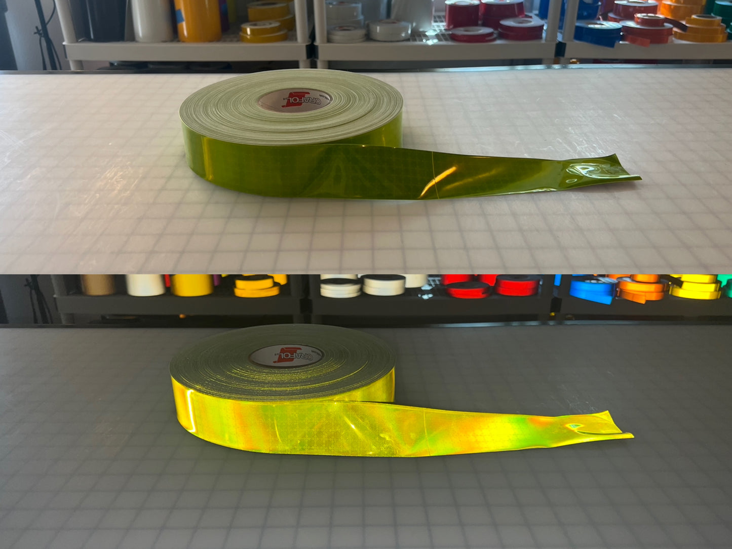 2" Oralite GP440 Ultra Bright Prismatic Sew On Trim - Silver & Fluorescent Lime - Reflective Pro