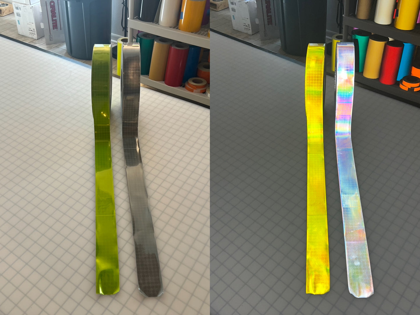 2" Oralite GP440 Ultra Bright Prismatic Sew On Trim - Silver & Fluorescent Lime - Reflective Pro