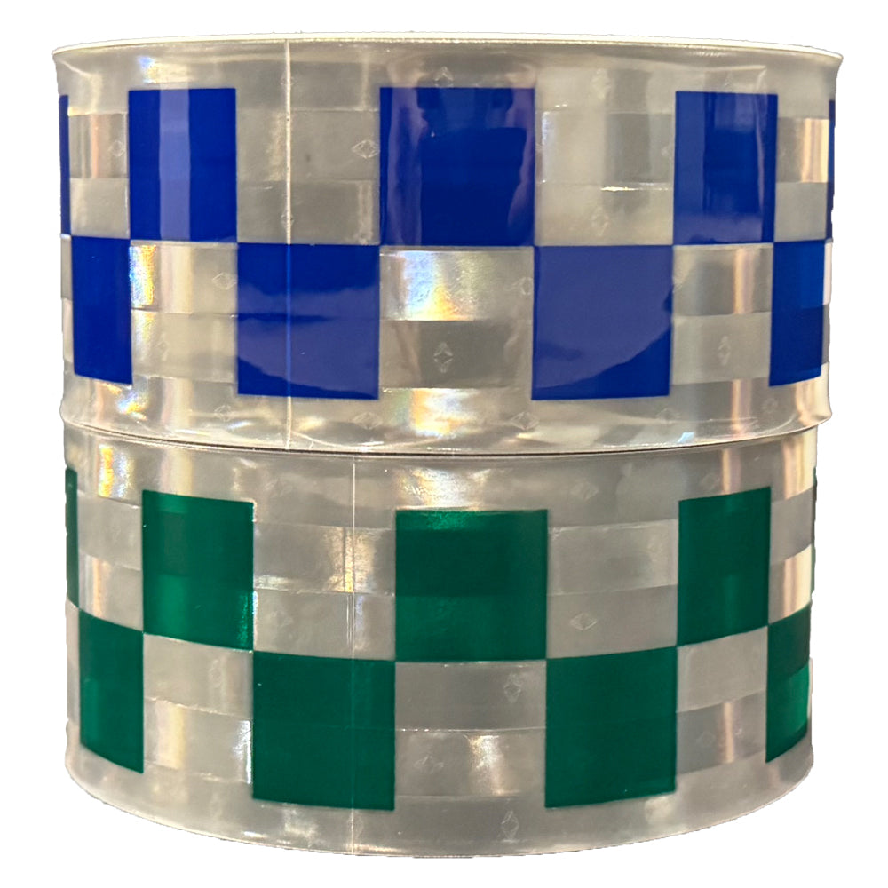 2" ORALITE GP801 Metalized Checkered Prismatic Sew On Trim - Blue & Green - Reflective Pro