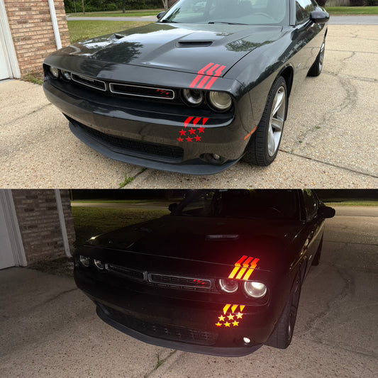 REFLECTIVE Stars & Stripes Headlight Decal