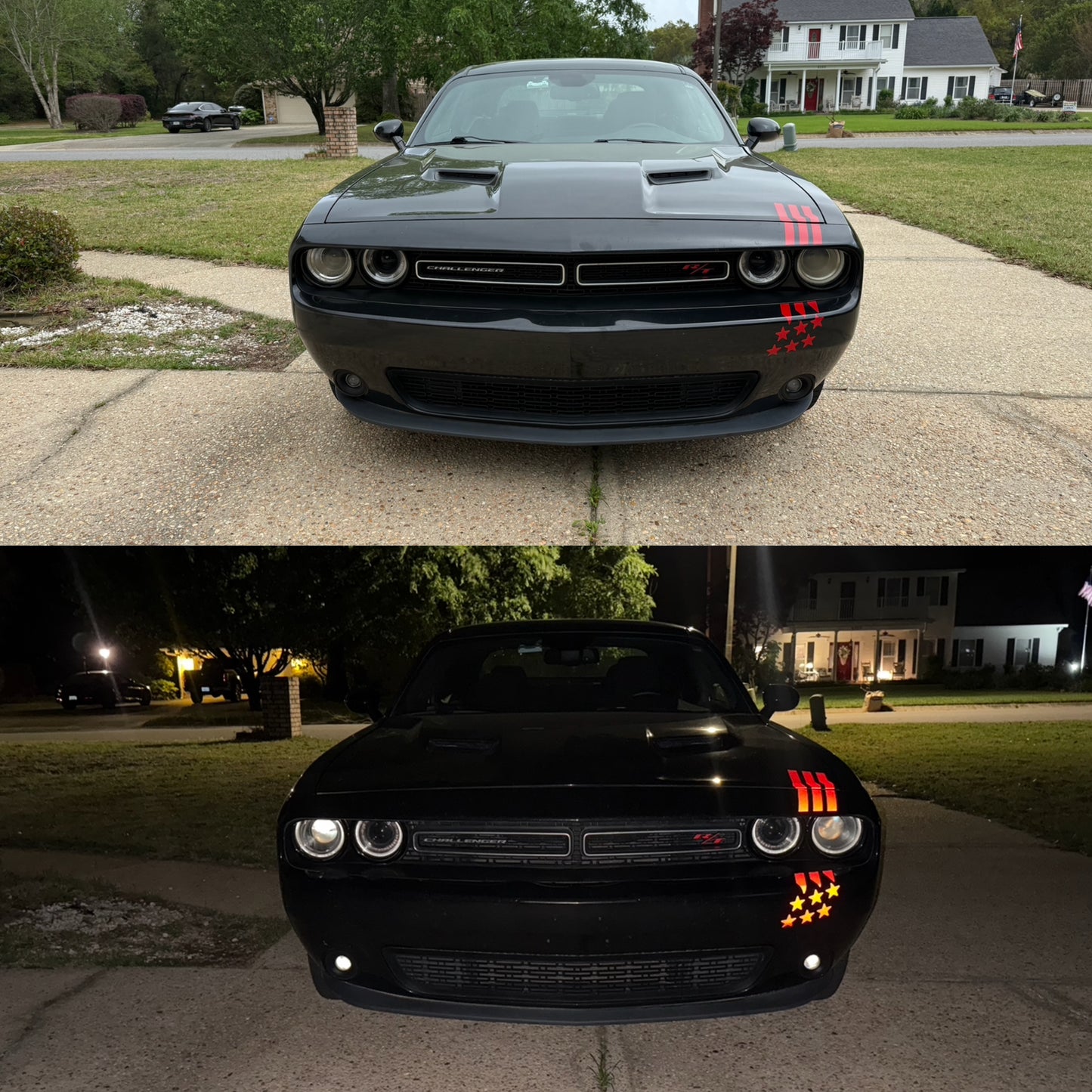 REFLECTIVE Stars & Stripes Headlight Decal