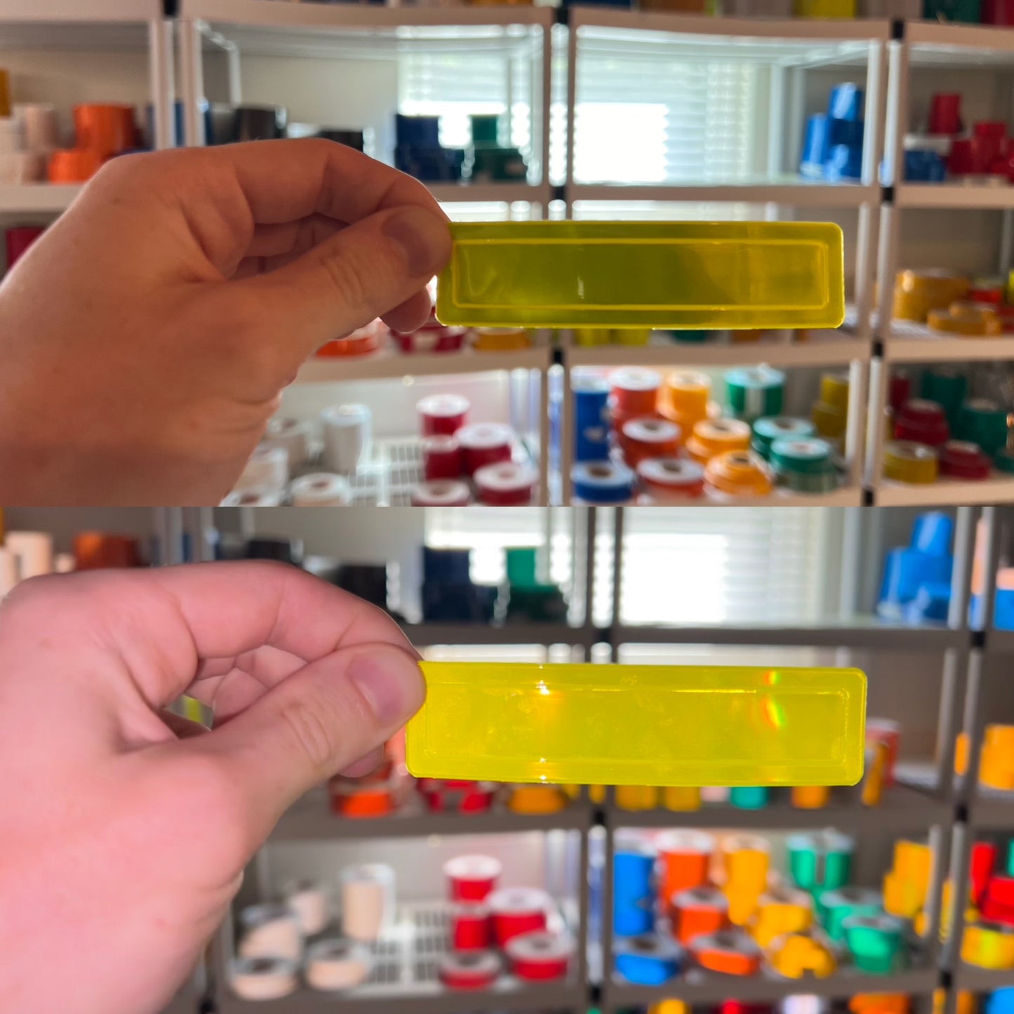 Oralite Reflective 1" x 4" Fluorescent Lime Rectangles Hot Dots (16 Per Sheet) - Reflective Pro