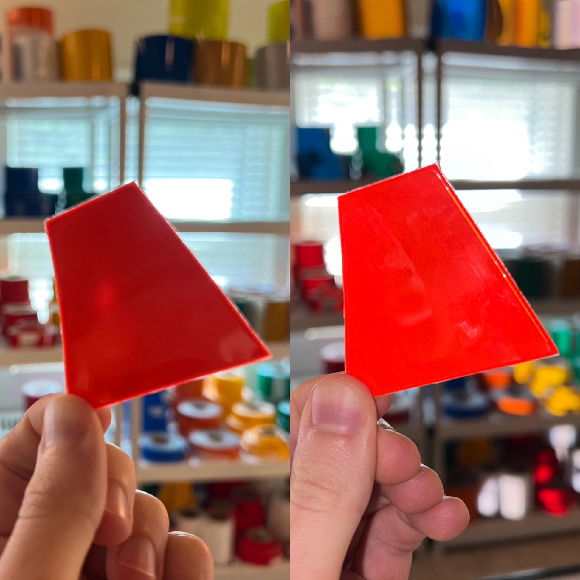 Oralite Reflective 2" Fluorescent Red Orange Trapezoids Hot Dots (20 Per Sheet) - Reflective Pro