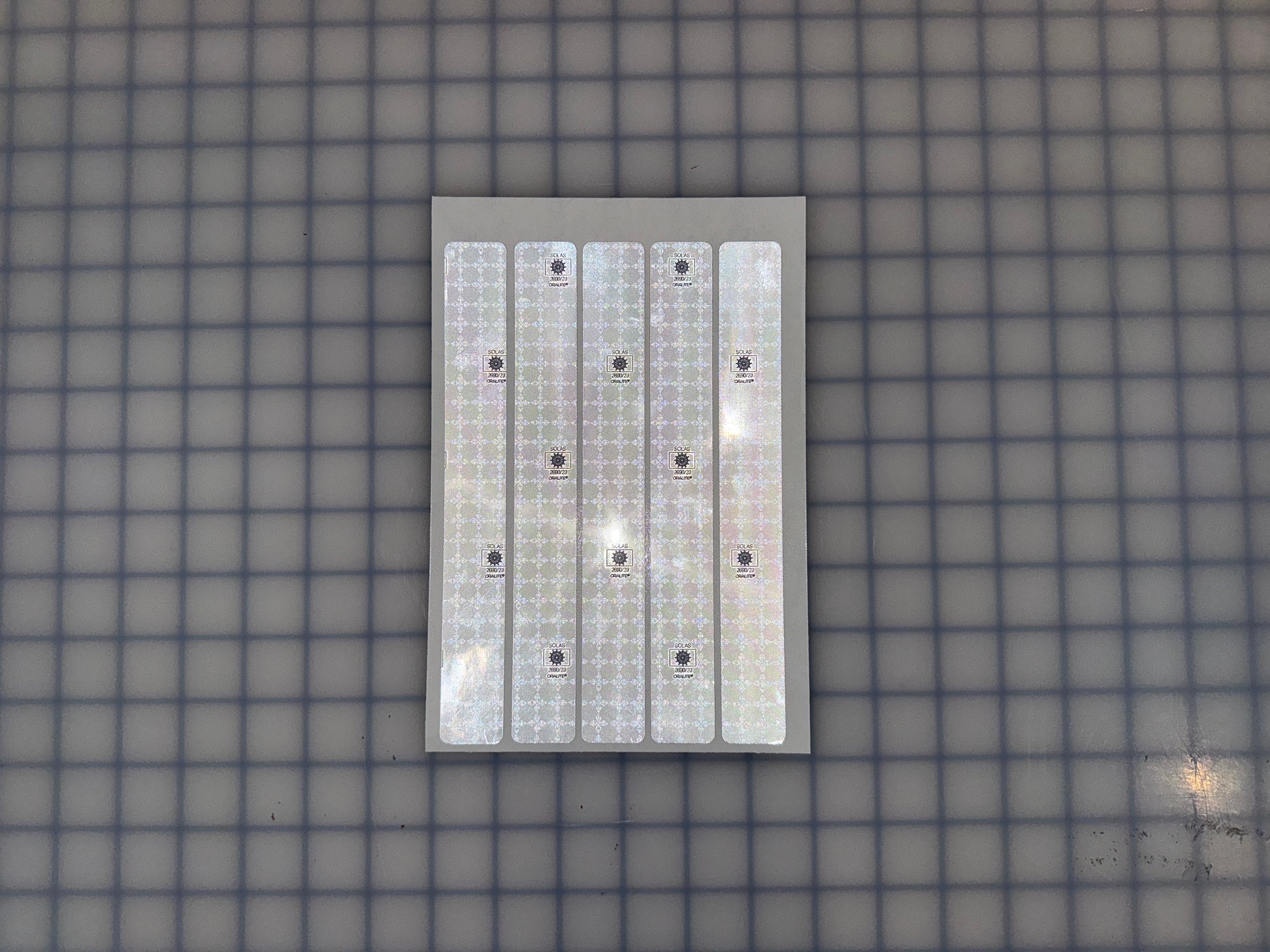 5 Oralite Reflective 1" x 8" SOLAS Rectangles - Reflective Pro