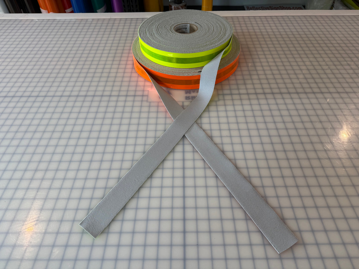 2" Oralite FTP2550 Ultra Brilliance Prismatic Sew On Fire Trim - Fluorescent Red Orange & Fluorescent Lime - Reflective Pro