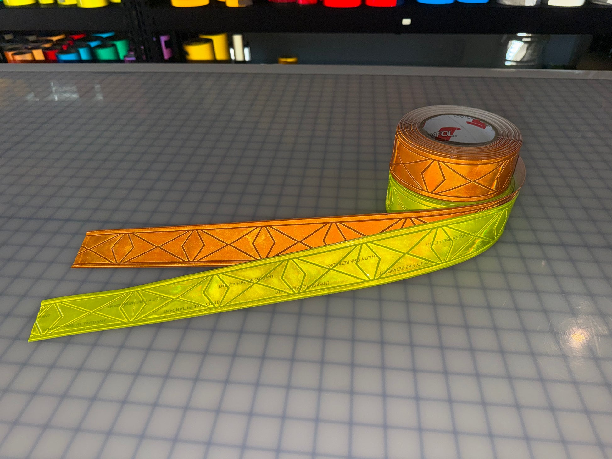 2" ORALITE UFR Brilliance Utility Fire Retardant Prismatic Trim - Orange & Fluorescent Lime - Reflective Pro