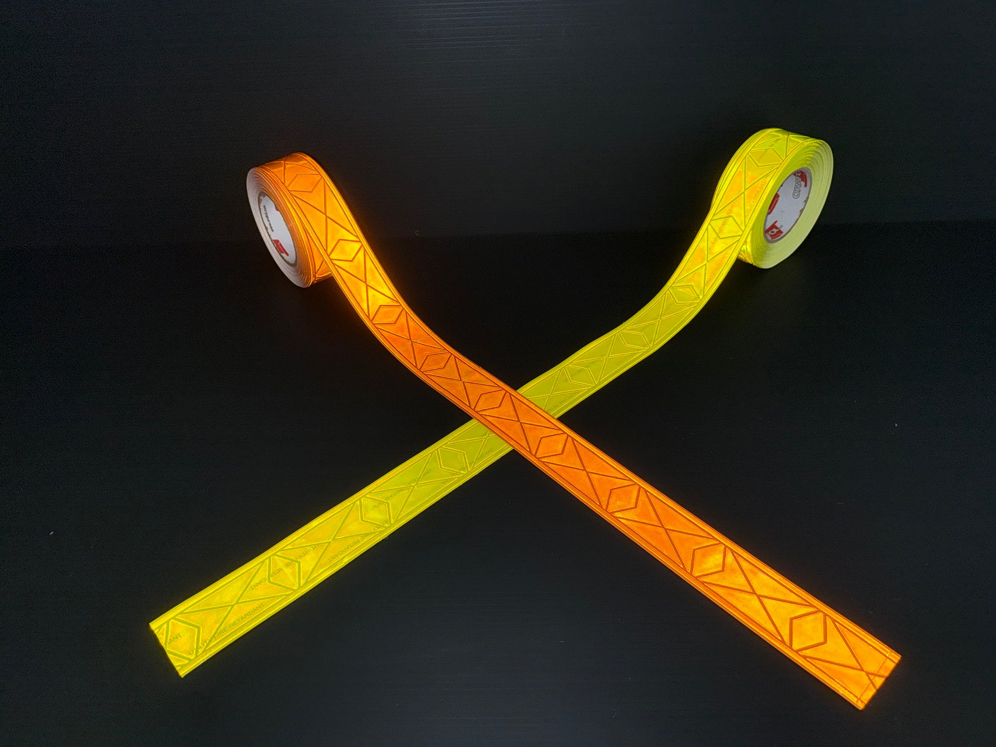 2" ORALITE UFR Brilliance Utility Fire Retardant Prismatic Trim - Orange & Fluorescent Lime - Reflective Pro