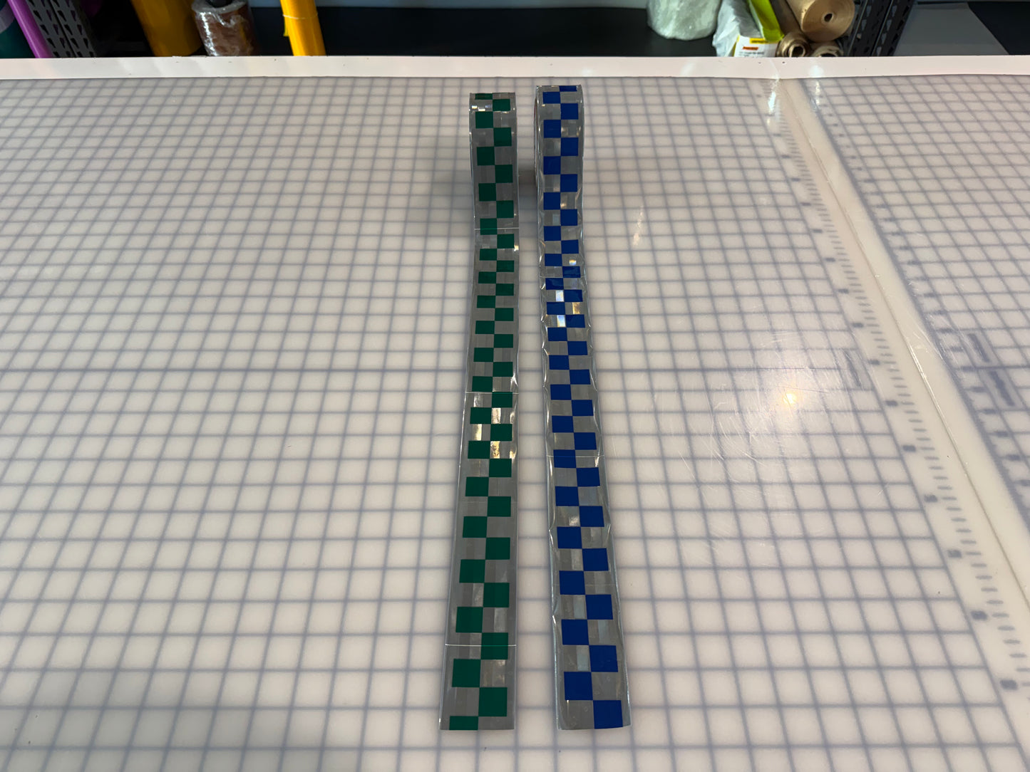 2" ORALITE GP801 Metalized Checkered Prismatic Sew On Trim - Blue & Green - Reflective Pro