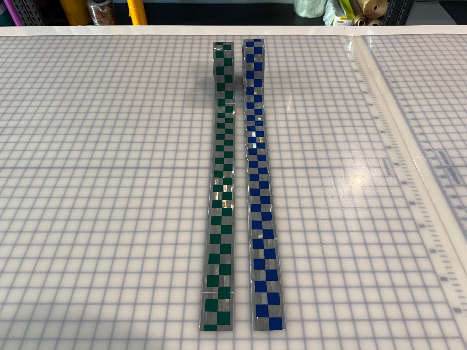 2" ORALITE GP801 Metalized Checkered Prismatic Sew On Trim - Blue & Green - Reflective Pro