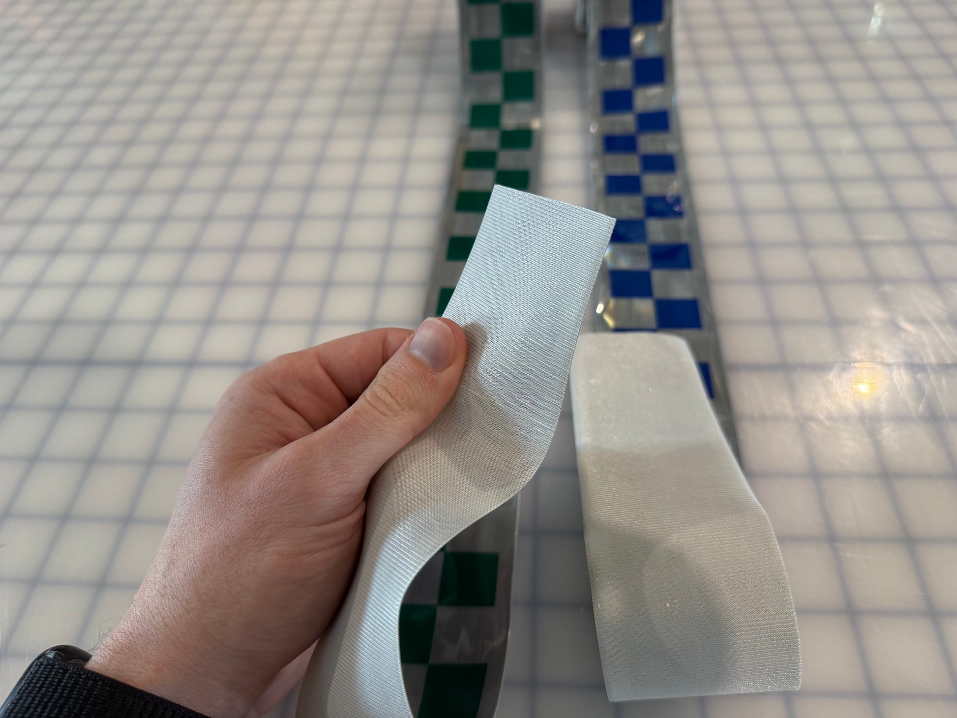 2" ORALITE GP801 Metalized Checkered Prismatic Sew On Trim - Blue & Green - Reflective Pro