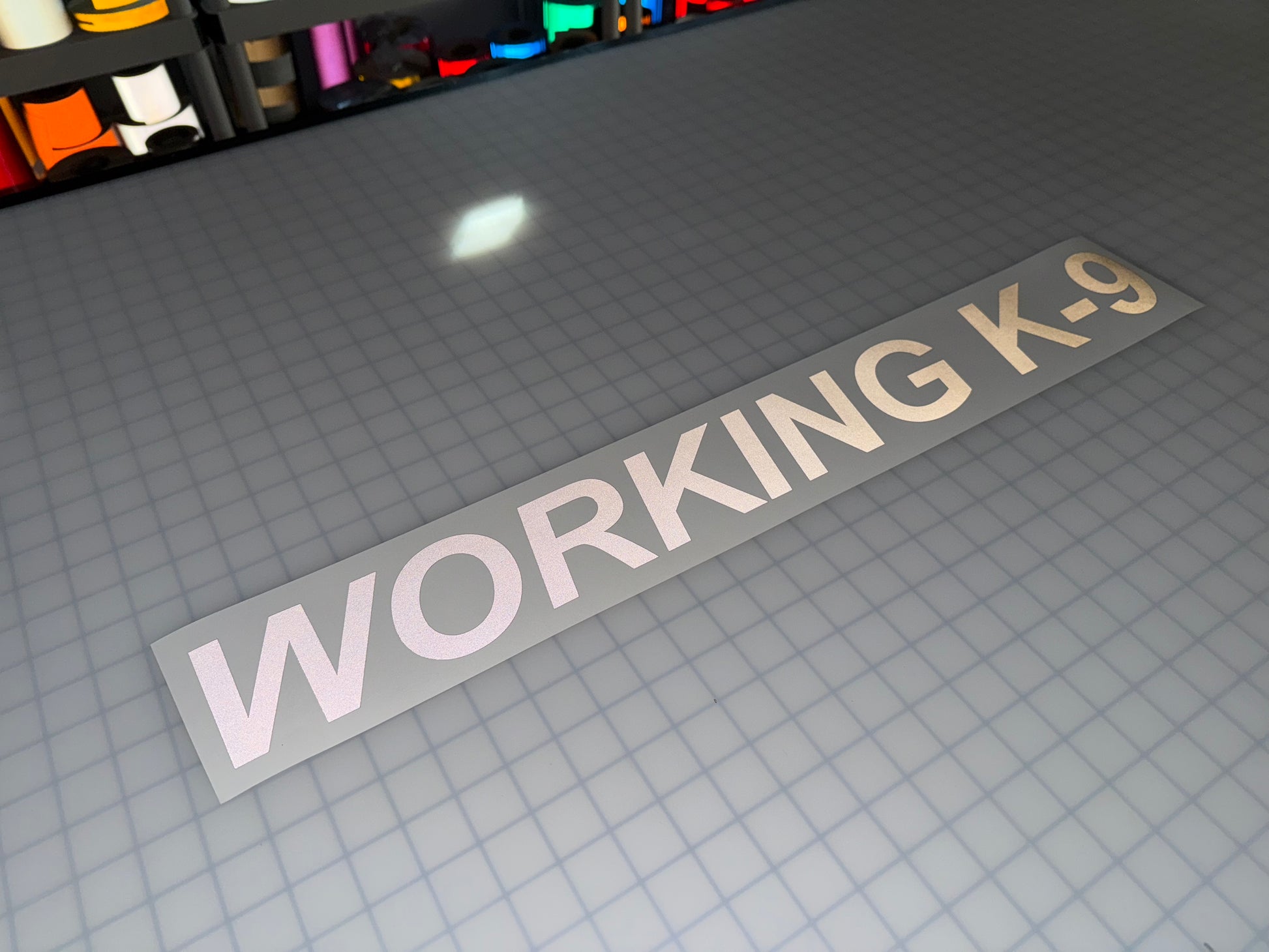 "WORKING K-9" 3"x26" Reflective Decal Italic - Reflective Pro