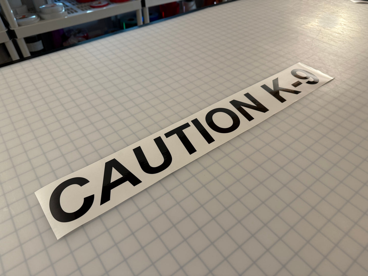 "CAUTION K-9" 3"x25" Reflective Decal Italic - Reflective Pro